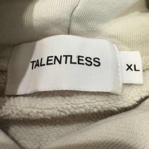 Talentless Hoodie Minimalist Logo Sweatshirt Pullover XL Bone Beige100% Cotton - Picture 3 of 7